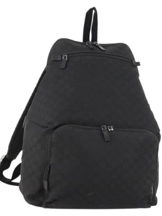 GUCCI GG Canvas Backpack Nylon Black Silver 179606 Auth bs33851 main image 5